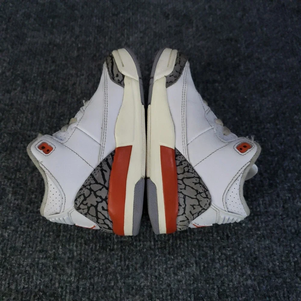 Nike Air Jordan 3 Retro Shoes Georgia Peach‎ Toddler Size 9C White Sneakers